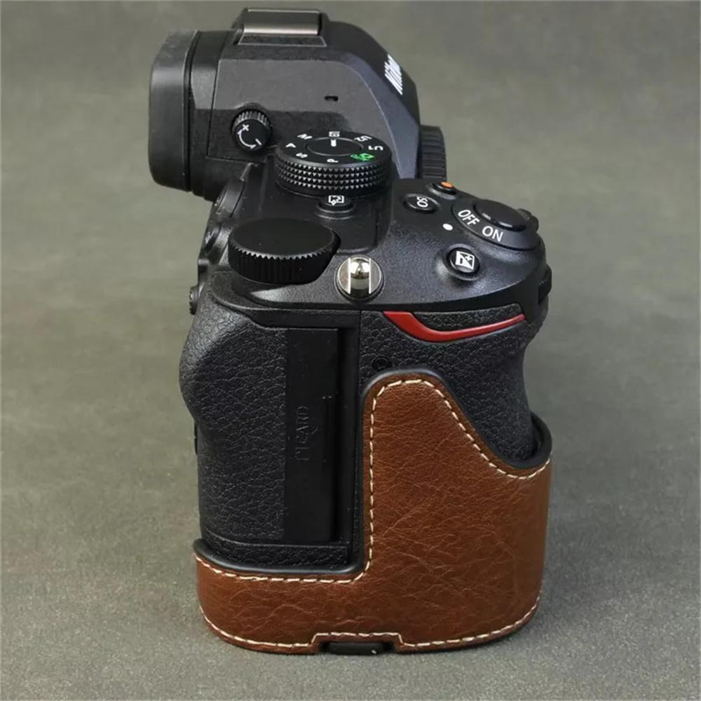 For Nikon Z 50 II Buffalo Texture PU Leather Bottom Case Half Body Camera Cover with Battery Opening