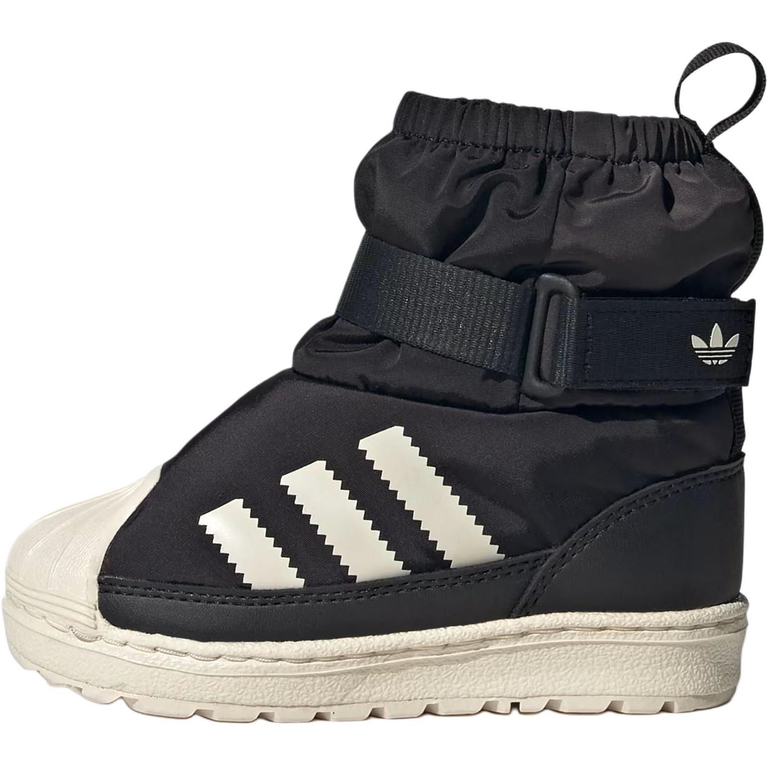 Adidas Originals SUPERSTAR 360 Mid top Toddler Shoes Black White Infant And Toddler JQ7951 24