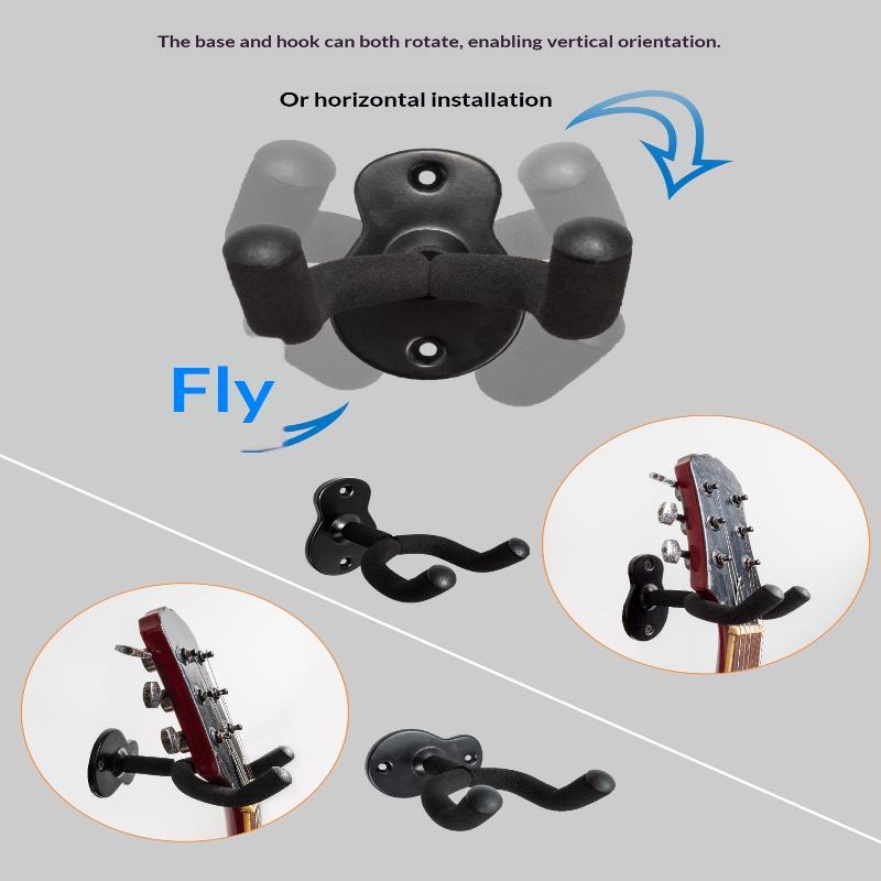 Guitar Wall Mount Hanger Hooks With Soft Protective Sponge Easy Install Hardware For Acoustic Electric Bass Ukulele Home Studio
