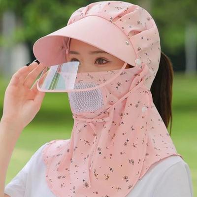 Visor Hat Neck Coverage Sun Protection Cotton Ladies  Sun Hat Hiking Hat