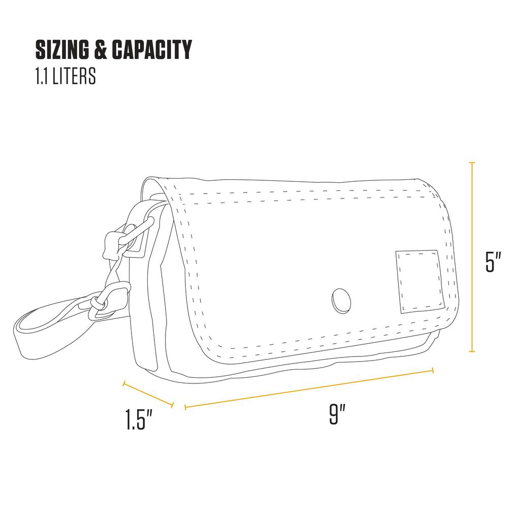 Carhartt Crossbody Horizontal Sling Clutch Waist with Detachable Black Bag, Bag, Bag, Pack, Strap,
