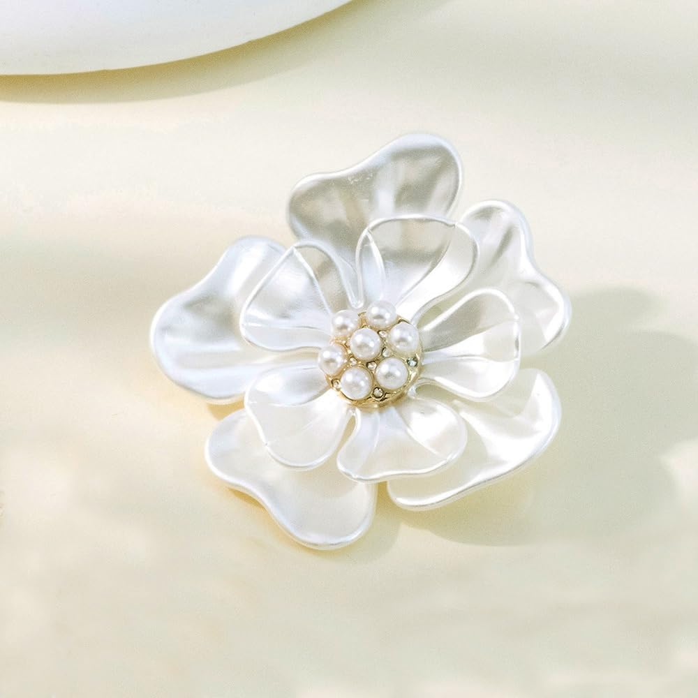 Flower Brooch Pearl Formal White Mother of Pearl Wedding Brooch Stylish Chest Decoration Entrance Ceremony Graduation Ceremony Gift Wedding Party