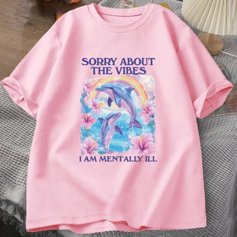 Entschuldigung für die Stimmung Unisex T-Shirt Albernes Seltsames T-Shirt Damen Lustig Mental Baumwolle Kurzarm T-Shirt Herren Kleidung Top T-Shirt