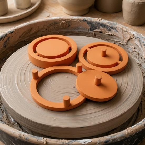 Clay Base Molding Tool 1 Set Pottery Foot Ring Tools, Maker, Aligned Template, Even Press for Bowls And Mugs, Studios,