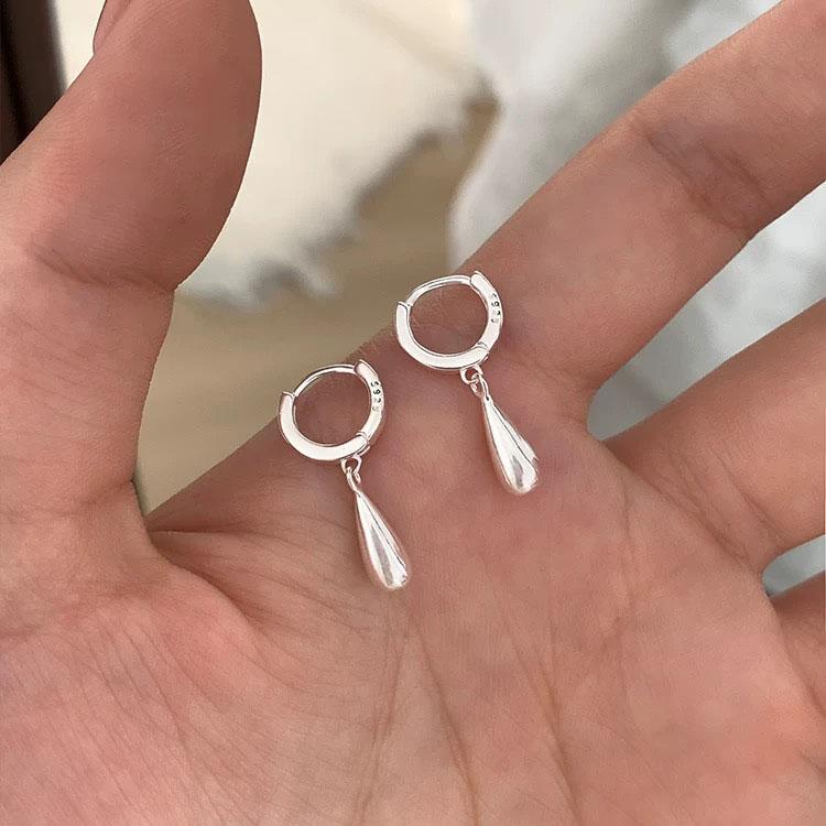 925 Sterling Silver Earrings For Women Trendy Simple Waterdrop Shape Earring Jewelry Prevent Allergy Party Christmas Accessories