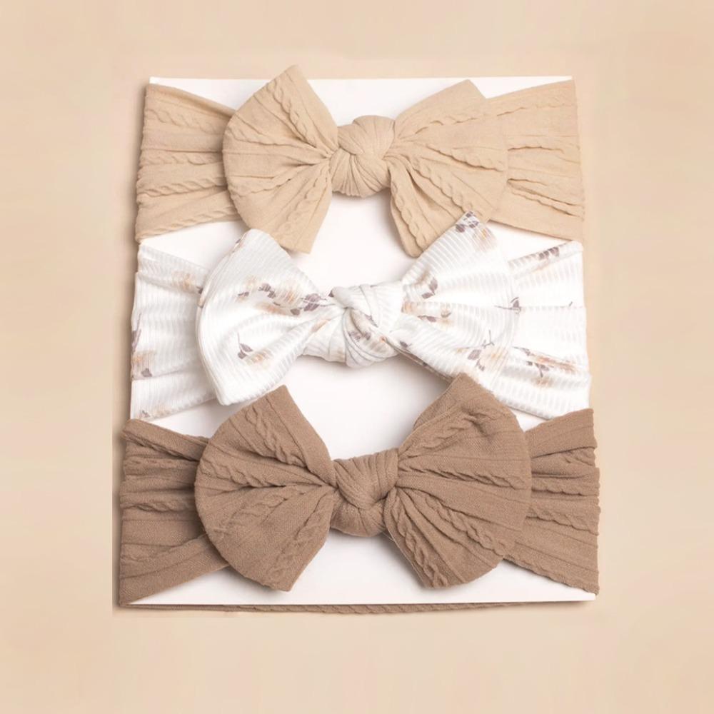 3Pcs/Lot Elastic Bowknot Hair Bands Soft Headwrap Cute Headwear Baby Girls