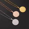 Personalized European Style Geometric Round Stainless Steel Necklace Pendant