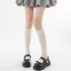 Elegant Anime Knees High Soft Cotton Socks With Dot Pattern Long Calf Dress Socks For Fashion And Daily Wear
