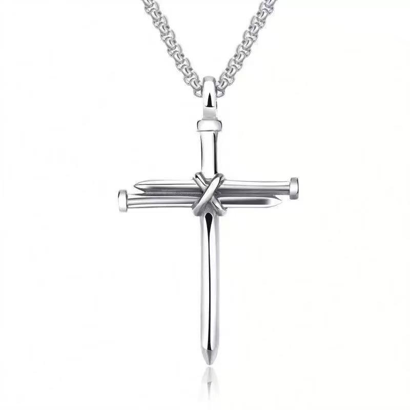 Trendy Non-Fading Titanium Steel Cross Necklace for Men and Women