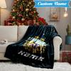Custom Name Argentina Football Crest Blanket Lightweight Ideal Bedding Blanket Perfect for Travel, Camping, Living Rooms, Sofas, Christmas Gift