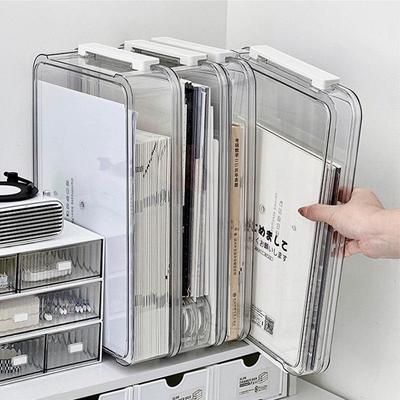 Clear Document Storage Box, Large Capacity for Home & Student Use, Ideal for Test Papers, Desktop Organization