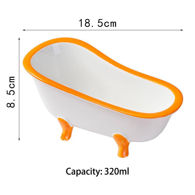 Creative Design Bathtub Shape Snack Salad Bowls Ceramic Dessert Bowl Modern Nordic Ceramic Fruit Bowl