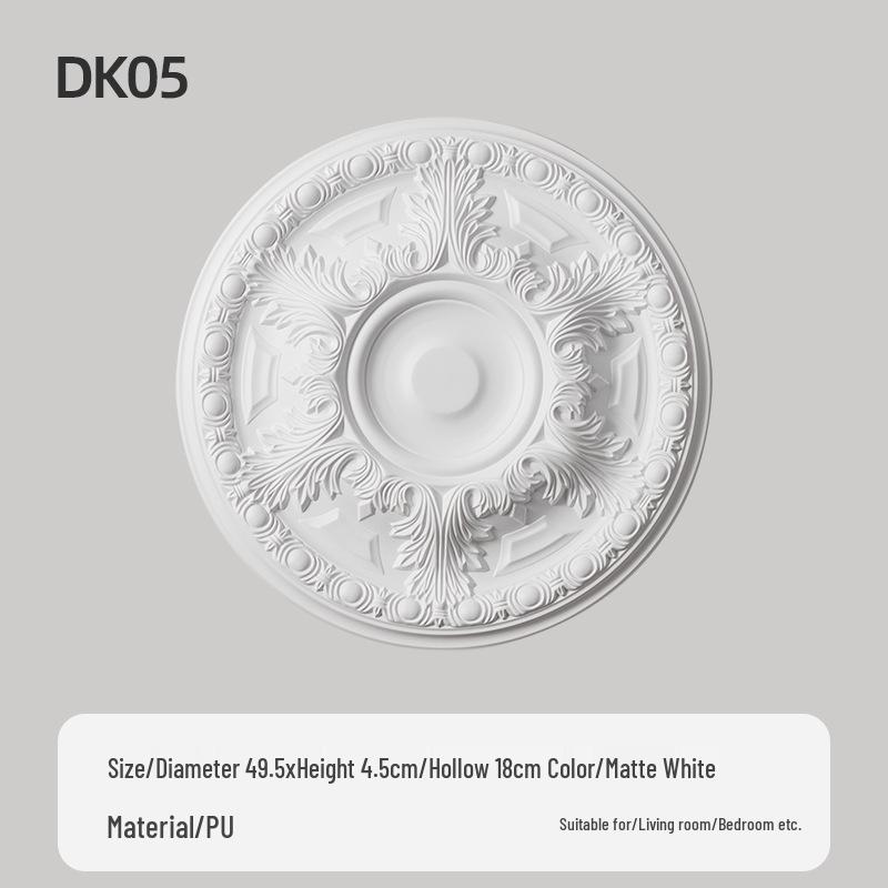 

Retro Cream French Carved Gypsum Round Ceiling Light Plate 49.5 cm