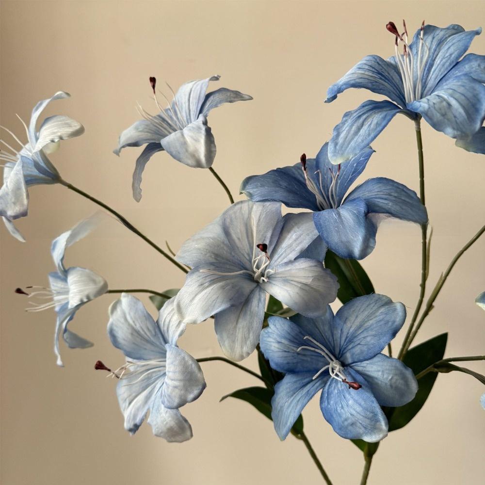 Real Touch Fake Daylily Branches 5-head Simulation Decorative Bouquet  Home Decor