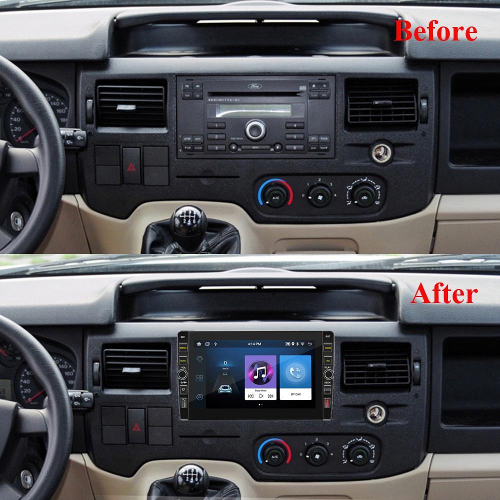 8 tommers radio 2 din Android bil GPS-navigasjon for Ford New Transit 2009-2019 Med knappeknapp Multimediaspiller Stereo Audio Auto 1+32GB