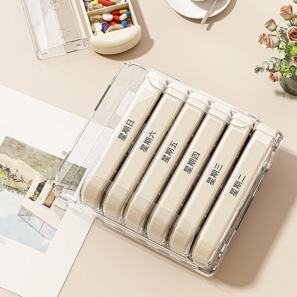 Wall Mounted Medicine Storage Dispenser 4 Times A Day Pill Organizer 7 Days Pill Box  for Home
