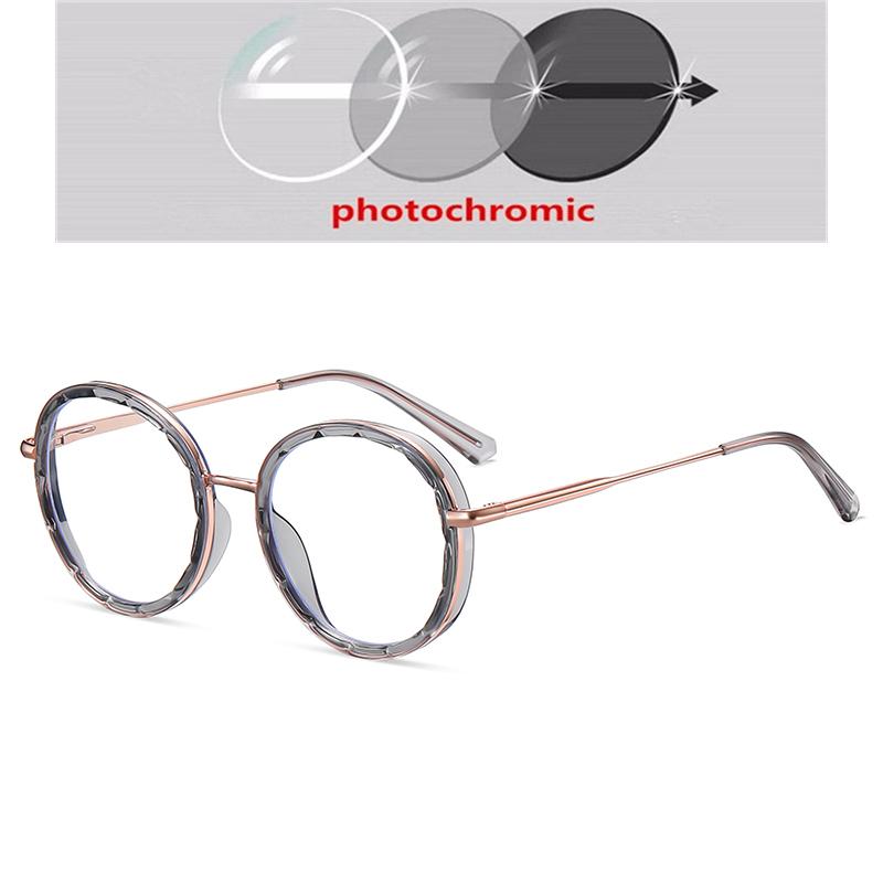 0 -0.5 -0.75 To -6.0 Round Myopia Glasses With Prescription 1.56 Aspheric Blue Blocking Light Student Computer Optical Spectacles