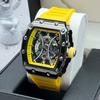 JYL Men's Watch Cool Waterproof Barrel Silicone Strap