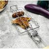 Collapsible Handle Hot Dog Grilling Clip Stainless Steel Barbecue Rack BBQ Grill Basket  Shrimp