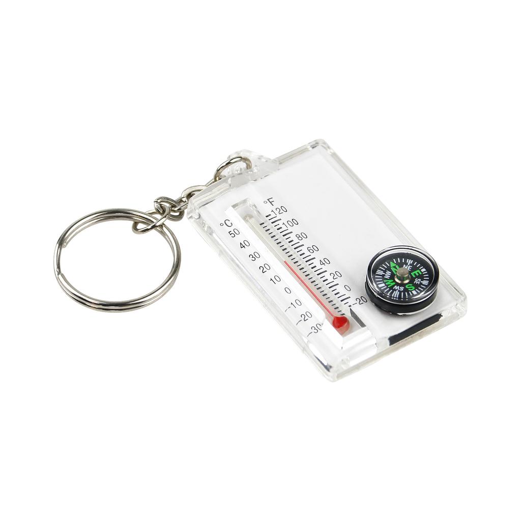 Mini Kompass Schlüsselanhänger Clip Schlüsselanhänger für Outdoor Wandern Camping Multifunktionaler Handheld Bergsteigen Thermometer
