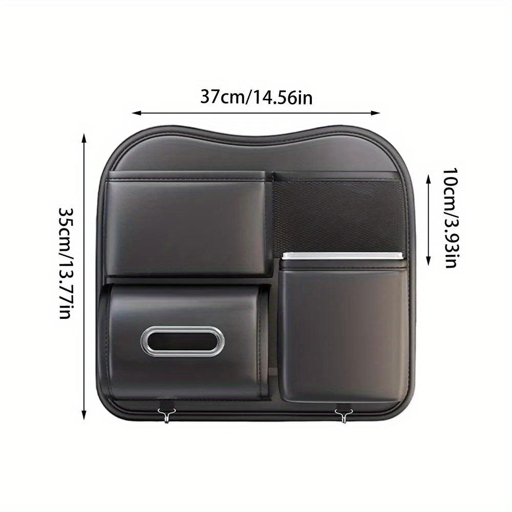 PU Leather Car Trash Can 2-in-1 Back Seat Auto Garbage Bin with Tissue Organizer Vehicle Waste Container