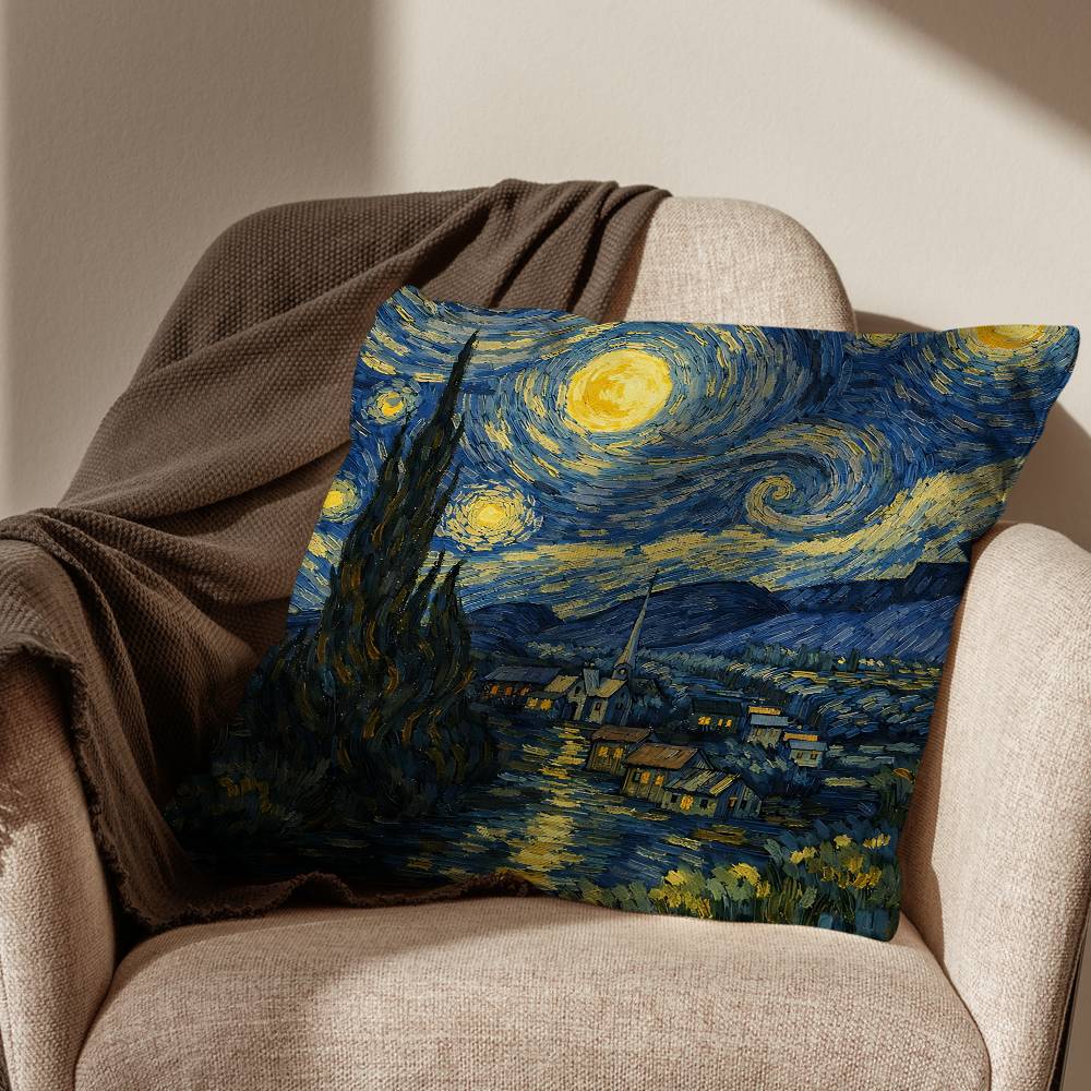Vincent Sunflowers Van Gogh Pillow Case Office Cushions Suitable For Sofa Car Bedroom Decorative Cushion Cover