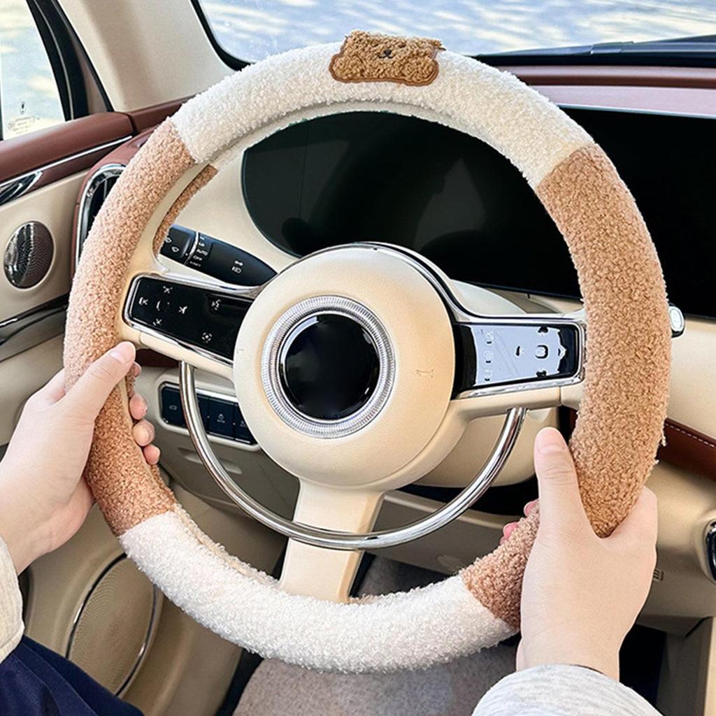 Steering Wheel Cover 15 Inch Auto Handle Protector Cute Steering Cover With Animal Design For Decoration Men Women Truck Winter