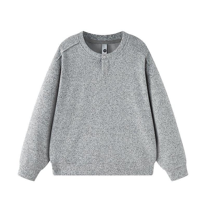 Herren Casual Langarm Sweatshirt Lockerer Schnitt Einfarbige Runde Halslinie Tägliches Tragen Mode Top