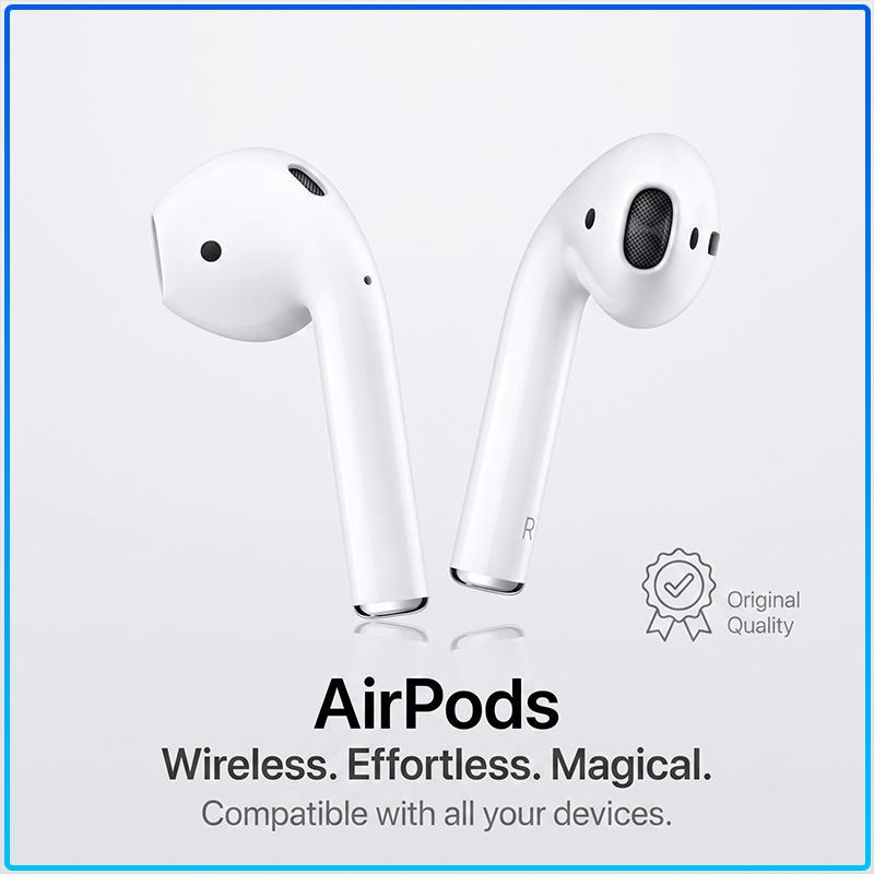 Apple AirPods 2 Generation Wireless Bluetooth Headphones Auto Pair 24 Hours Playtime In Ear Earbuds For All Smartphones