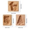 2/3PCS Christmas Wooden Cookie Molds Wooden Cookie Biscuit Molds Carved Wooden Biscuit Cutter for Kitchen DIY Decorating Tool