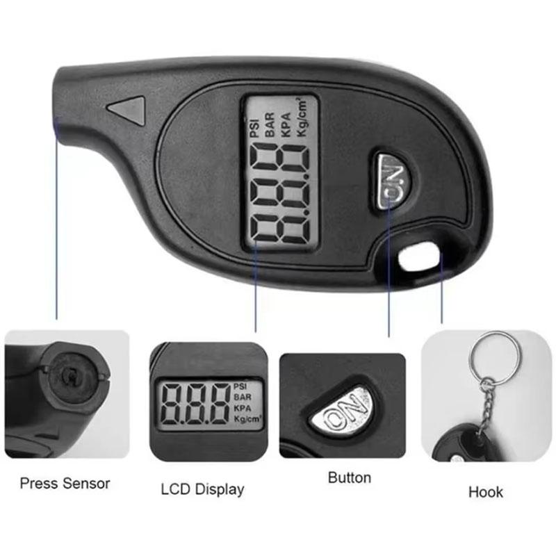 KEBIDU Mini Digital Tire Pressure Gauge Portable Keychain Tyre Air Pressure Checker 2-150PSI for Cars Bikes Motorcycles Trucks