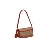 New COACH Studio Cow Leather Shoulder Bag, Small Square Bag, Handbag, Shoulder Bag, Crossbody Bag Women's Brown & Red CE764-B4NQ4