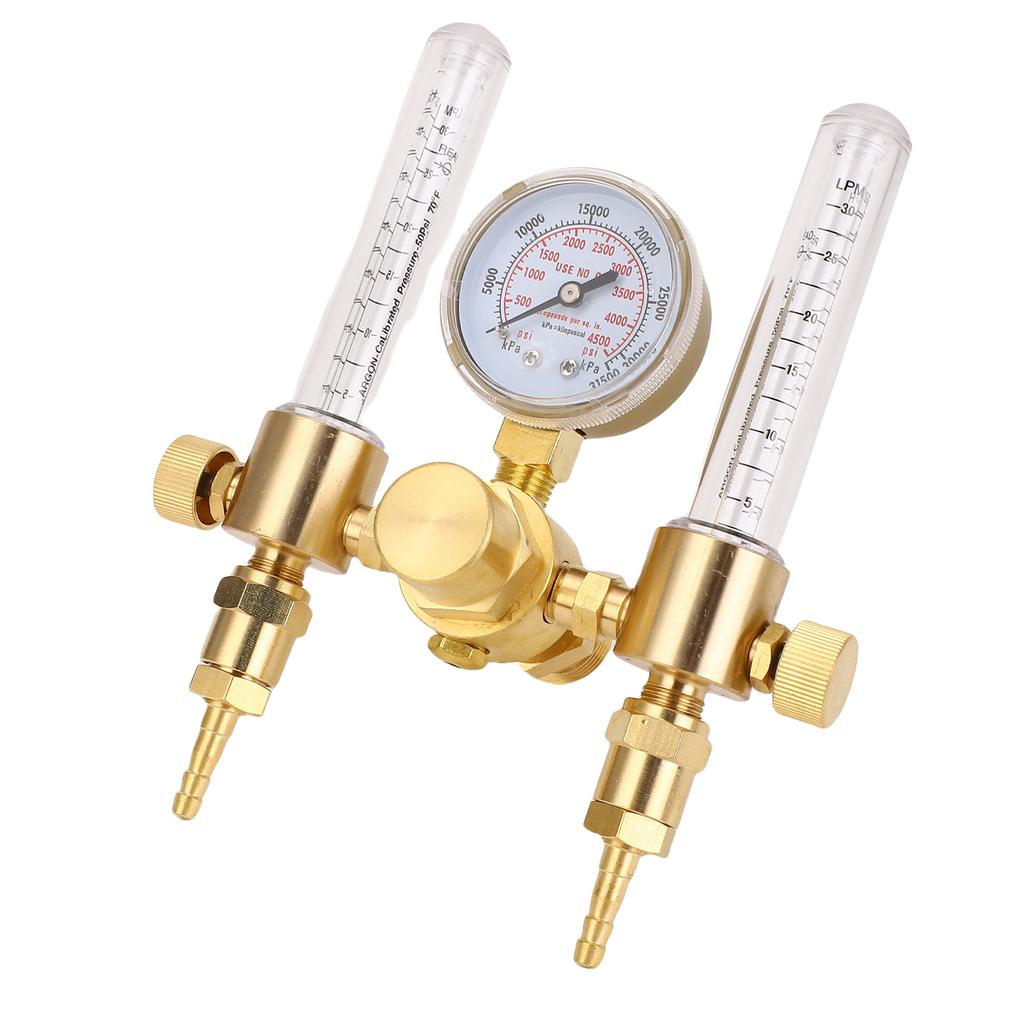 Argon Regulator Flowmeter Double Output 060CFH 04500PSI CGA580 Inlet Argon Flowmeter Gas