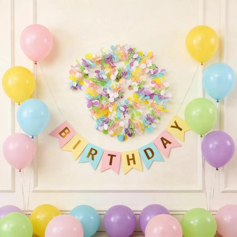 Bright Plastic Birthday Banners 2M Long Colorful Party Decorations For Parties Weddings And Special Event