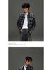 Men's Retro Black & White Checkered Long Sleeve Shirt Jacket - Casual Spring/Autumn Wear
