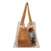 Fashion tote big bag 2025 spring new woven hollow mesh pocket casual cartoon fresh shoulder bag bag