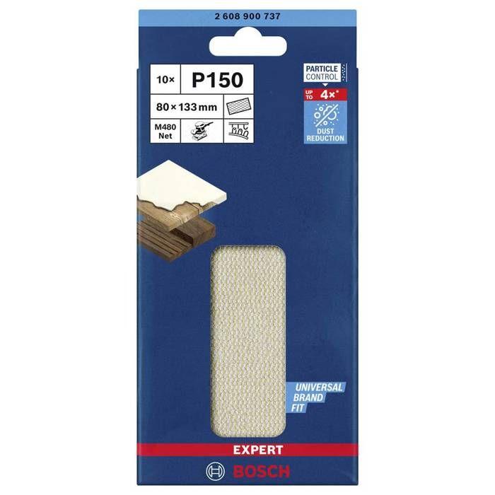 Bosch Accessories EXPERT M480 2608900737 Grille Abrasive Pour Ponceuse Orbitale Non Perforé Grain 150 (L X L) 133 Mm X