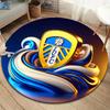 Leeds United Round Area Rug,Carpet Rug for Living Room Bedroom Sofa Playroom Decor,Non-slip Floor Mat