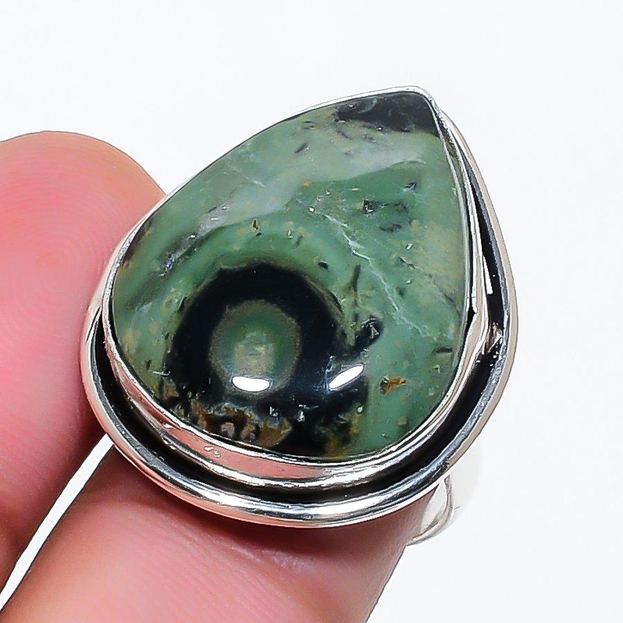 Natural Kambaba Jasper Gemstone 925 Sterling Silver Jewelry Ring Size 6 AR-17758