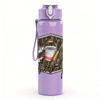 1PC Vintage Camping Basket Layout 750ml Color Plastic Water Bottle Leakproof Flip Straw Lid For Sports Office Home Use