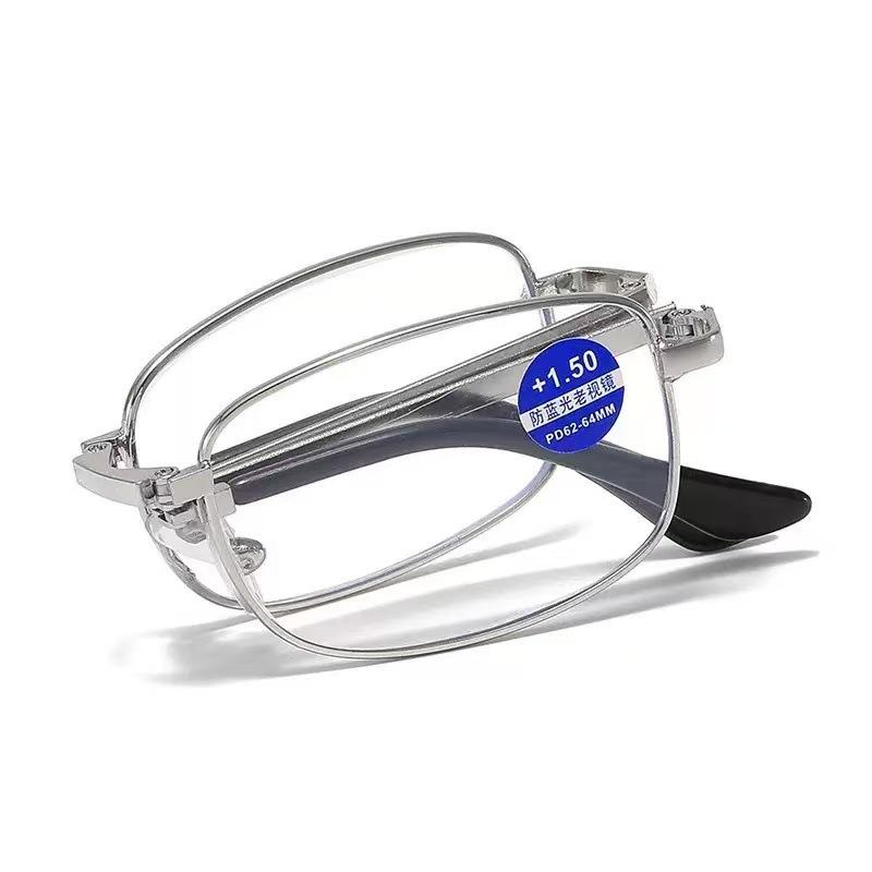 Fashion Portable The Elderly Flower Glasses Ziyue Source Folding Metal Reading Glasses Anti-Blue High Definition