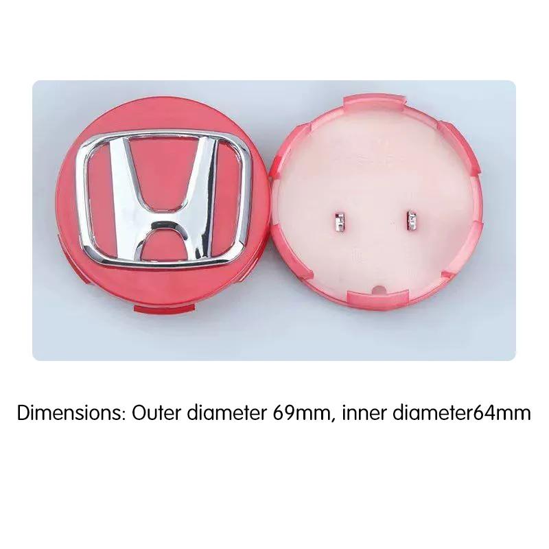 4pcs 69mm Car Wheel Center Hub Center Cap Rim Hub Dustproof Cover Emblemem For Honda Fit Jazz GK5 Civic Type-R CRV Pilot Accord aig256