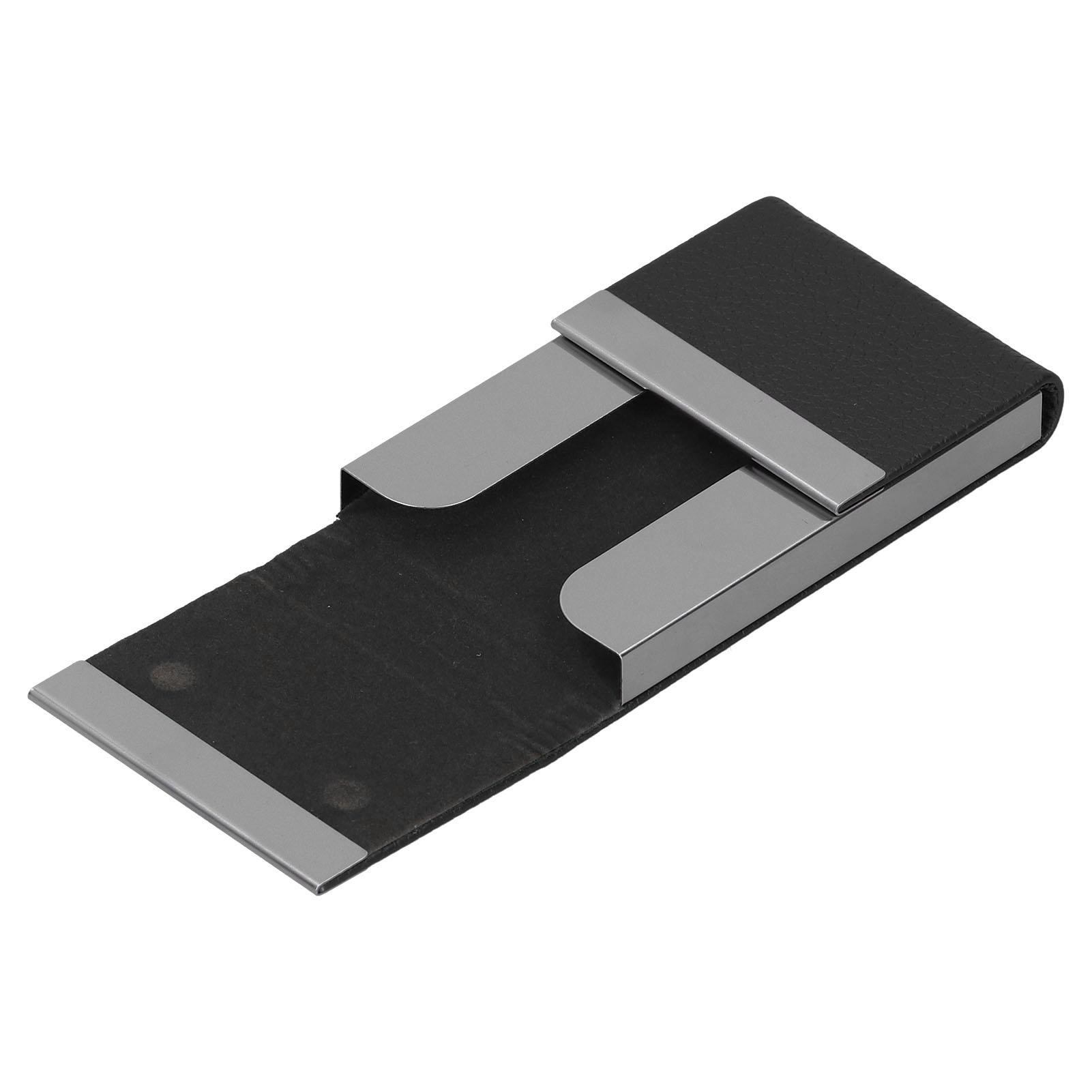 

Large Capacity Business Card Holder Pocket Name Card Box Case for Men Double Open чорний