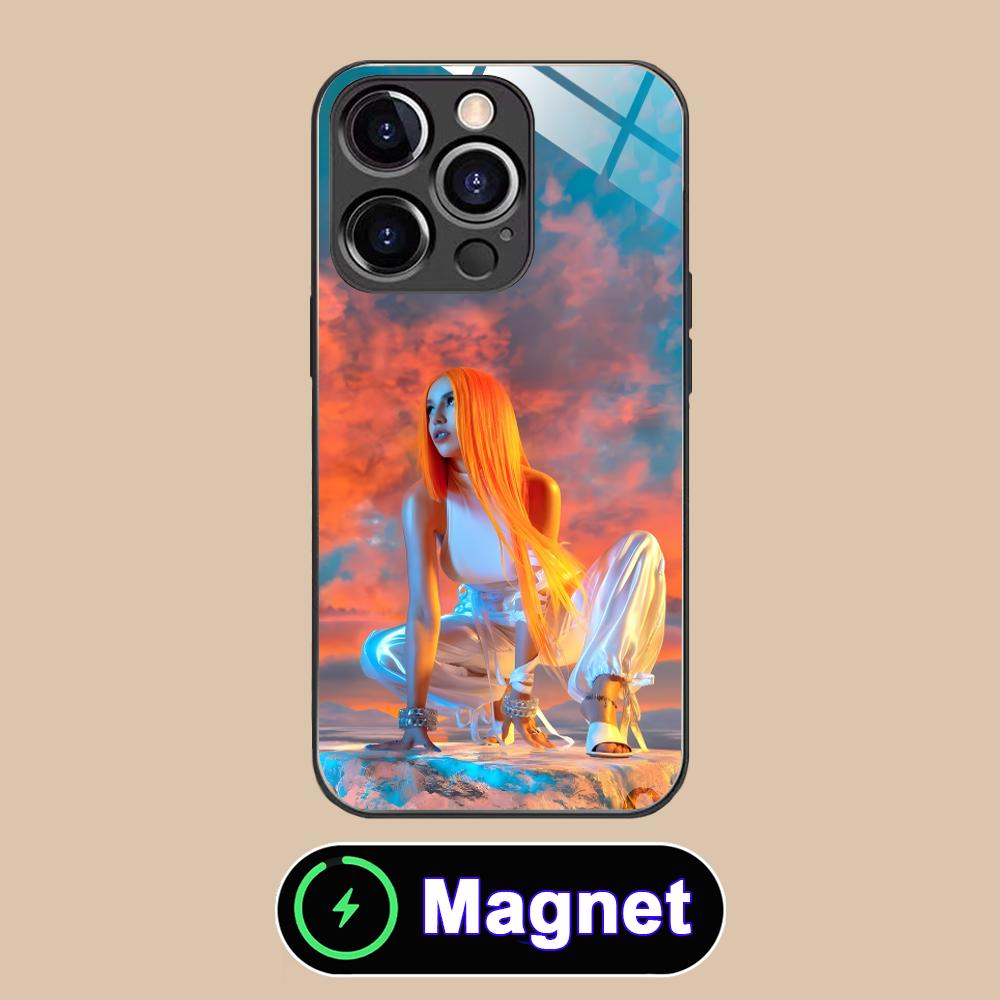 Fashion Ava Max Glass MagSafe Mobile Phone Case for iPhone 17 16 15 14 13 12 11 Air Pro Max Plus Mini Colorful Cover