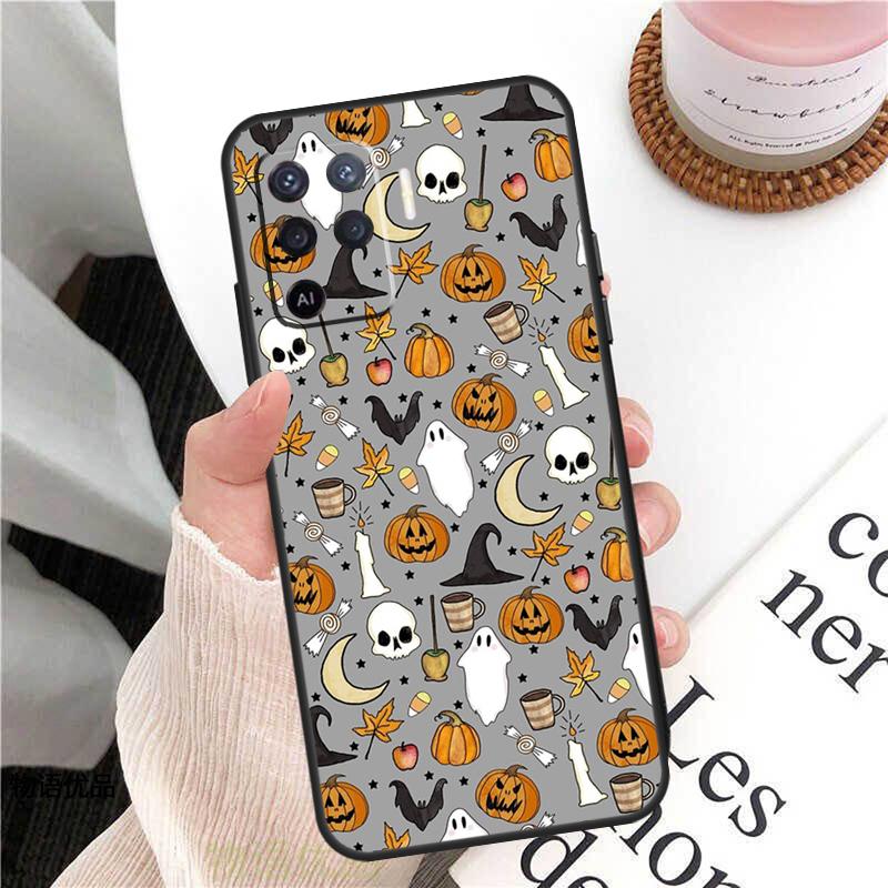 Halloween Pumpkin Horror Case For OPPO A74 A94 A54 A15 A3S A5S A1K A52 A72 A83 A91 A93 A53S A5 A9 A31 A53 Cover
