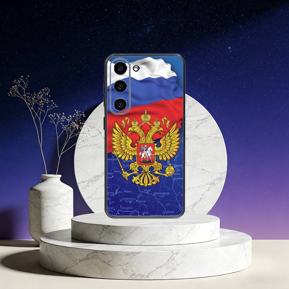 

Russia Flag National Emblem Phone Case For Samsung Galaxy A73,A72,A71,A70,A53,A52,A51,Others Soft Black Cover Samsung a32 5g
