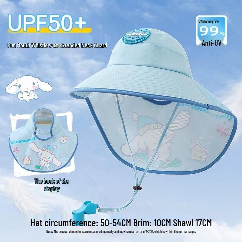 Children's Summer Sun Protection Hat with Face Shield and Wide Brim