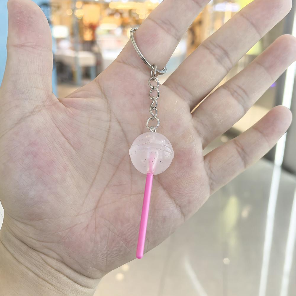 Simulation Lollipop Keychain Candy Pendant Transparent Resin Diy Accessories Couple Family Keychain Pendant