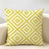 Geometric Diamond Pattern Cushion Cover Natural Linen Organic Fabric Double-Sided Printing Breathable Perfect For Home Decor