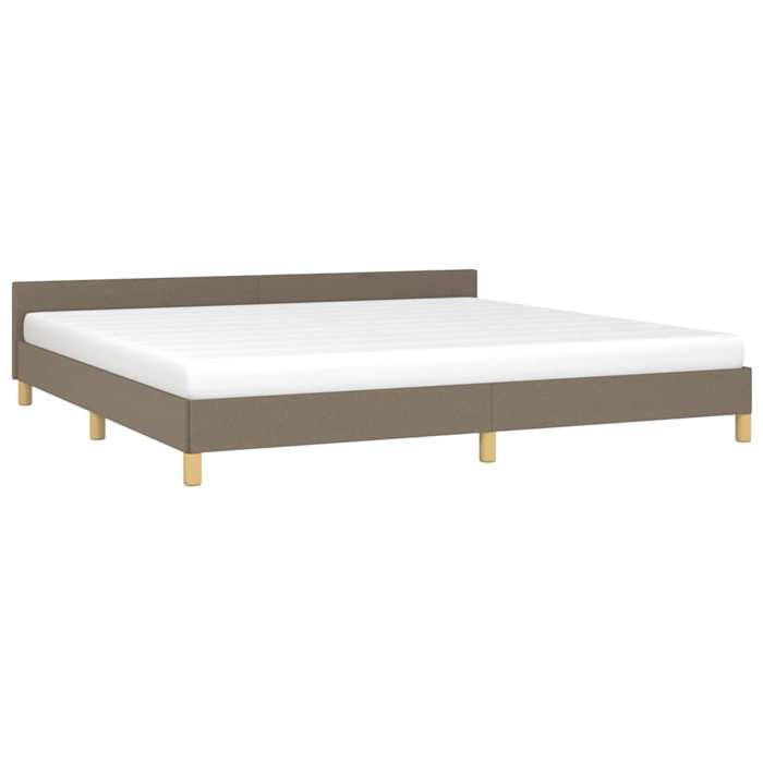 VidaXL Cadre de Lit avec Tête de Lit Sommier à Lattes Lit Rembourré Cadre à Lattes Lit Double Adulte Meuble de Chambre Taupe 347443